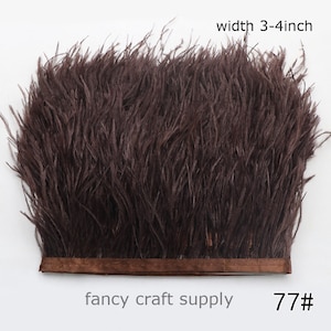 55 colorrs 1 yard dark brown ostrich feather trim fringe feather trimming 3-4inch wide