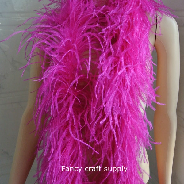 4 plis 40 couleurs rose vif autruche Plume Boa pour mariage Robe de danse Artisanat halloween fourniture personnalisée