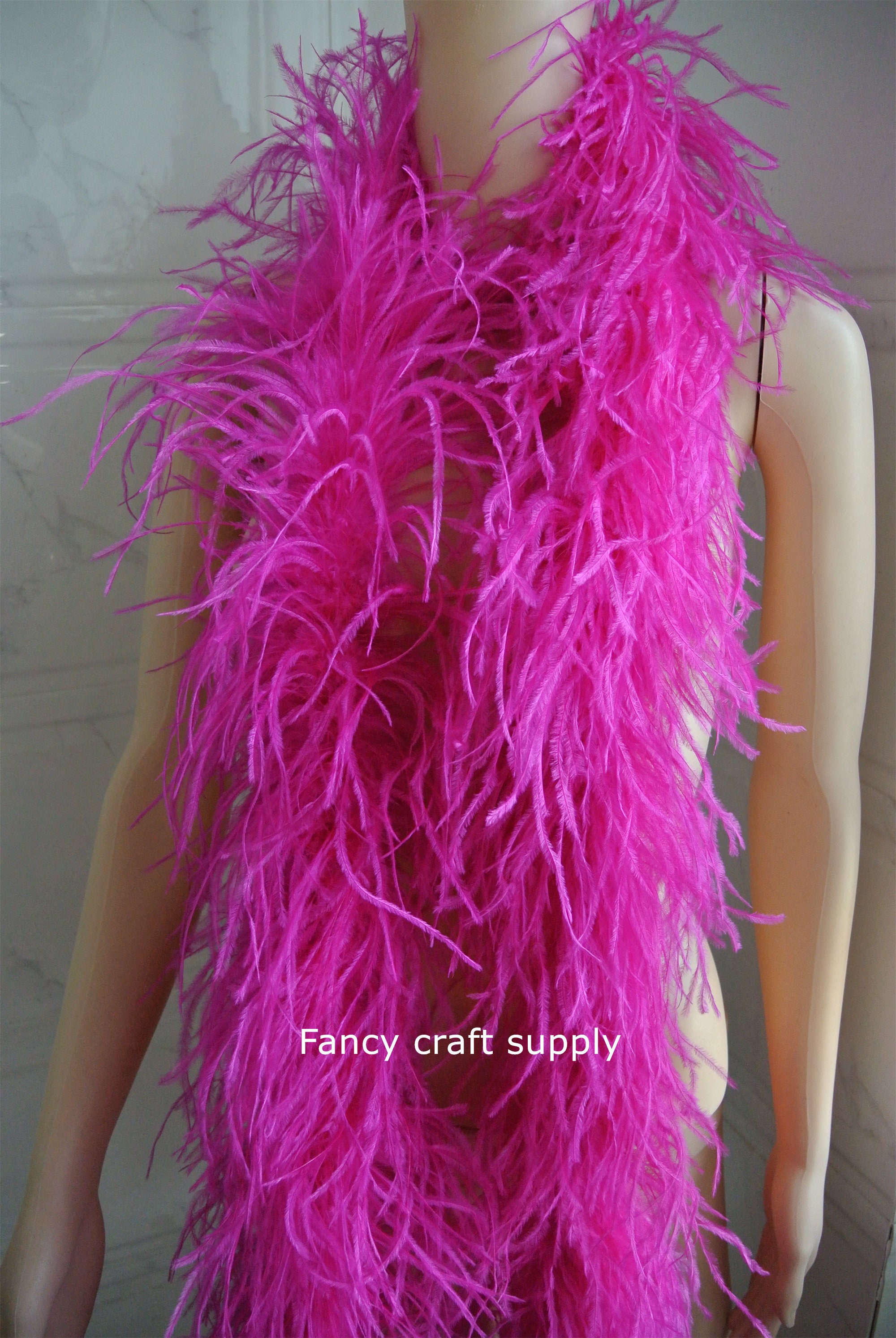 Hot Pink Plush Feather Boa