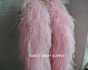 light pink baby pink OSTRICH Feather Boa 11 ply Dancing dress Wedding Crafting halloween custom supply
