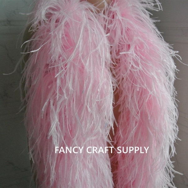 light pink baby pink OSTRICH Feather Boa 9 ply Dancing dress Wedding Crafting halloween custom supply