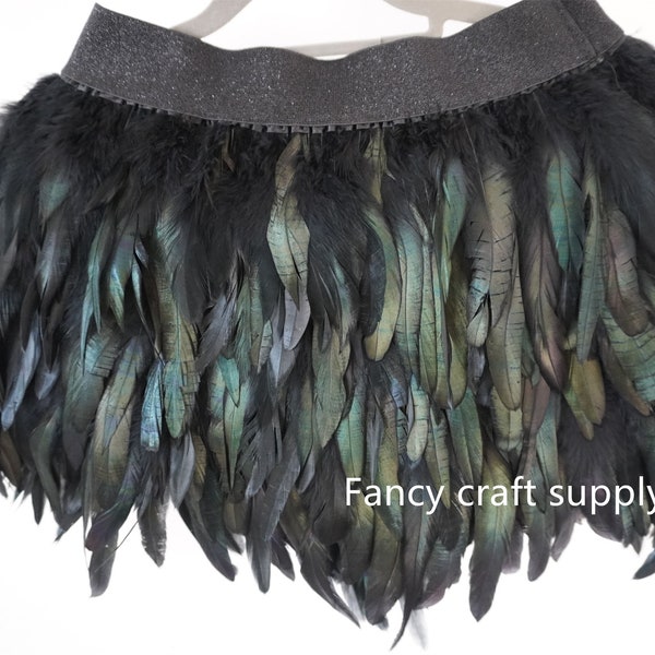 Black Feather Skirt Etsy