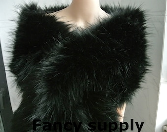 black faux fur bridal wrap Fur Wrap Bridal Faux Fur Stole bridal Fur Shawl Cape wedding faux fur wrap shrug