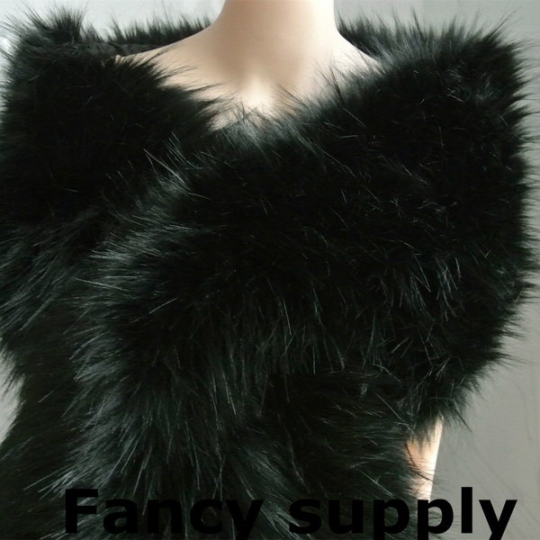 black faux fur bridal wrap Fur Wrap Bridal Faux Fur Stole bridal Fur Shawl Cape wedding faux fur wrap shrug