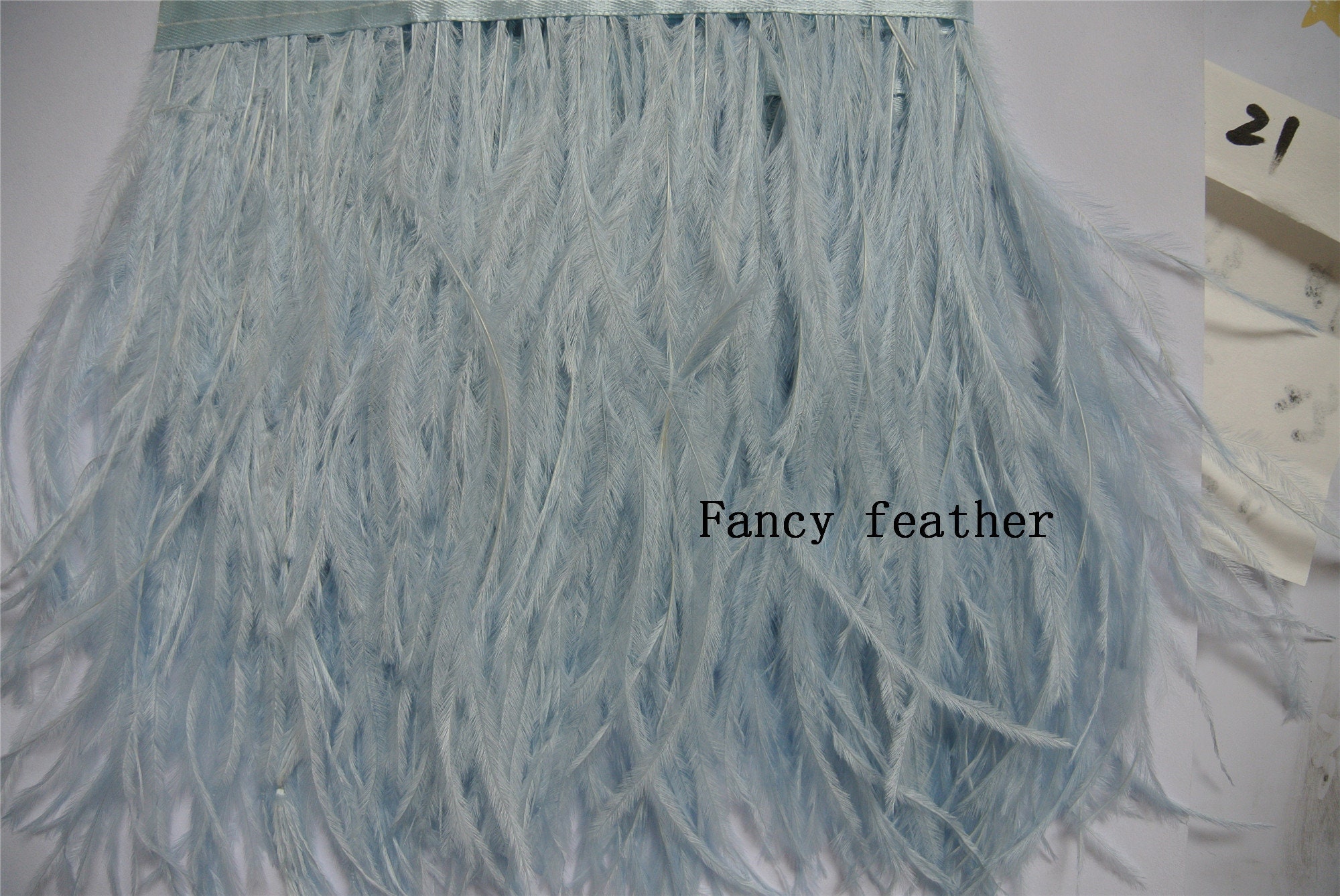 Light Blue Ostrich Feather Trimming Fringe Ostrich Feather Etsy