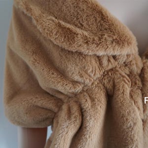 brown faux fur bridal wrap Fur Wrap Bridal Faux Fur Stole bridal Fur Shawl Cape wedding faux fur shrug color #16