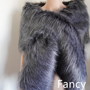 dark gray faux fur bridal wrap Fur Wrap Bridal Faux Fur Stole bridal Fur Shawl Cape wedding faux fur wrap shrug
