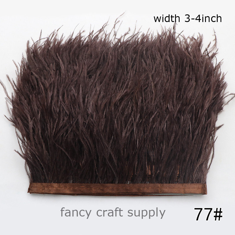 Frange Décorative En Plumes Synthétiques Noires - 1 Mètre De Long, Ruban Satiné, Pour Couture Et Décoration - 9