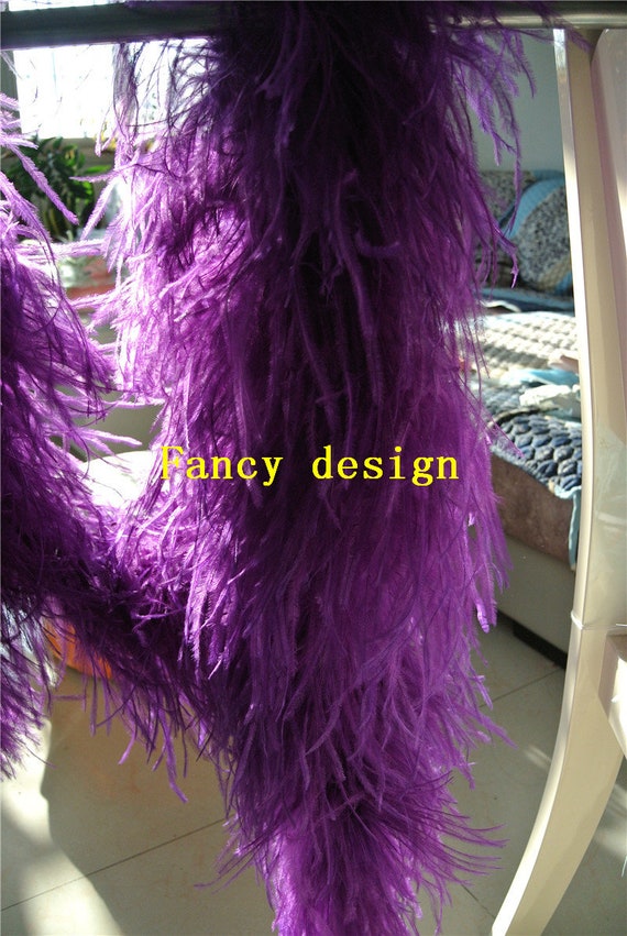 purple feather dress