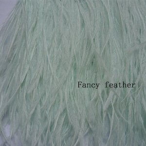 Mint green ostrich feather trimming fringe ostrich feather trim feather fringe for party decor dress supply craft supply 42
