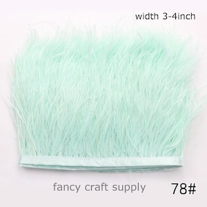 55 colors 1 yards mint green ostrich feather trim fringe 3-4inch wide