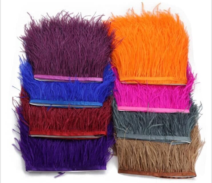 3 Ostrich Feather Trim (ass't Colors) (Color: Orange) - Shine Trim