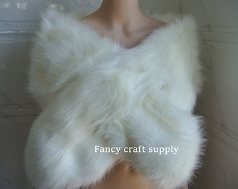 light ivory faux fur bridal wrap Bridal Faux Fur Stole bridal Fur Shawl Cape wedding faux fur wrap shrug