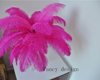 Hot pink fuchsia ostrich feather ostrich plume 50 pcs for wedding party centerpiece wedding decor craft party custome supply