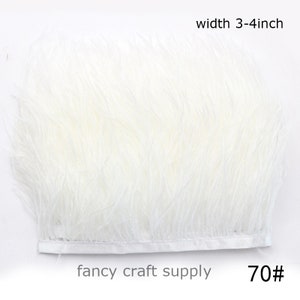 55 colors off white ostrich feather trim fringe feather trimming 3-4inch wide 1 yards