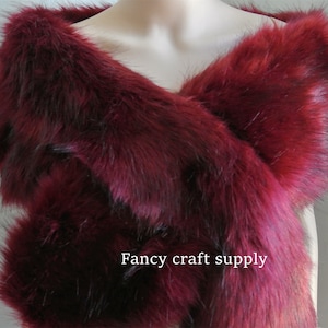 burgundy wine red faux fur bridal wrap Bridal Faux Fur Stole bridal Fur Shawl Cape wedding faux fur wrap shrug