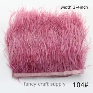1 yard rose pink ostrich feather trim fringe feather trimming 3-4inch wide 55 colors