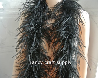 Många färger svart strutsfjäderboa 4-lagers för bröllopsdansklänningar Crafting Halloween specialtillverkning