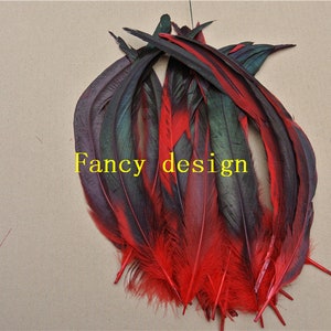 red Rooster coque feather loose 100 pcs for wedding party decor craft halloween supply