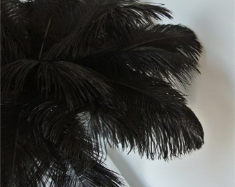 Black 5-22inch ostrich feather ostrich plume 100 pcs for wedding party centerpiece wedding decor craft party custome supply