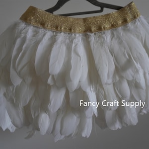 white goose feather skirt Feathered skirt fashion Halloween Costume