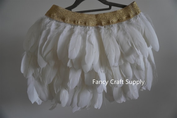 White Goose Feather Skirt Feathered Skirt Fashion Halloween Costume Etsy