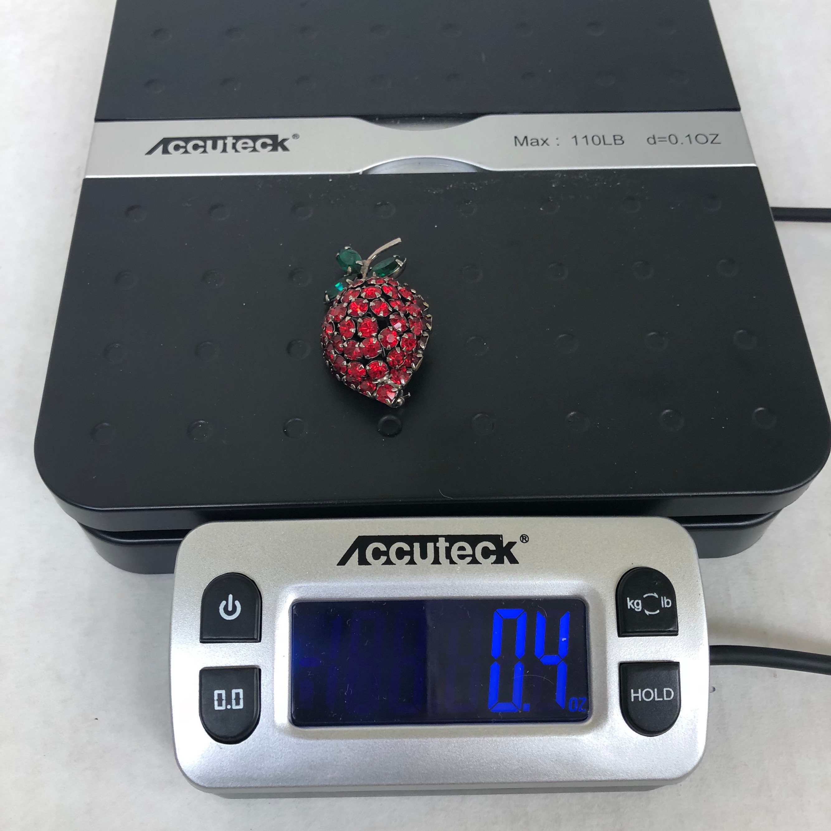 Warner Strawberry Brooch Pin 1950s Retro Fruit Red