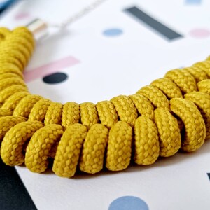 Mustard Yellow Statement Necklace, Chunky Necklace, Rope Necklace for women, Jewellery, Jewelry, Gift for her image 3