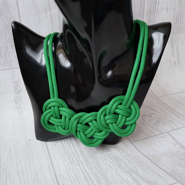 Necklace for women, Statement necklace, Chunky necklaces, Big necklace, Emerald green rope necklace, Jewellery, Jewelry, Gift for her