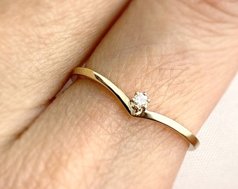 Gold V Shaped Ring Etsy Canada
