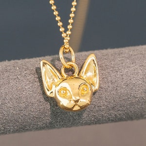 Gold cat pendant necklace sales