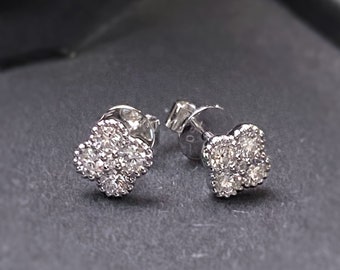 Boucles d'Oreille Clou en Aigue Marine et Argent Boucles d'Oreilles en Pierre 26,00