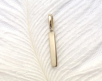 Bar necklace, gold bar pendant, thin 14k solid gold bar pendant, vertical bar necklace, drop bar pendant, tiny charm pendant