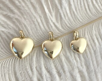8pcs Silver Puffed Heart Charms 11x10mm CHR0087