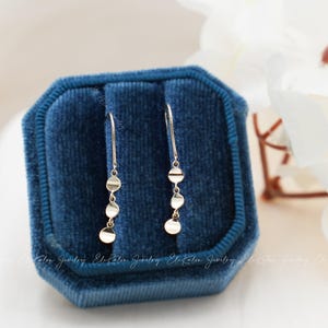 10K Gold Dangle Earrings, Chain Earrings, Coin Earrings, Drop Earrings, Disc Earrings, Chain Drop Earrings, Minimal Earrings