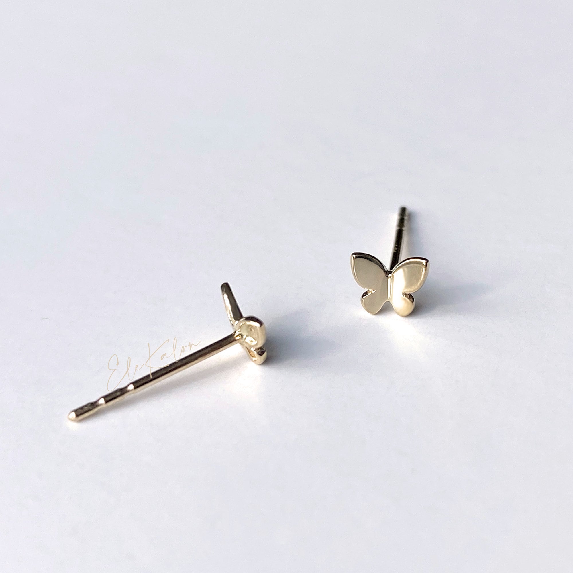 Real gold butterfly earrings deals