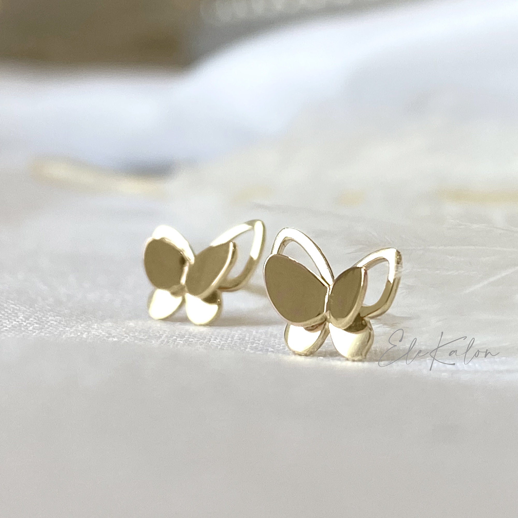 LC Lauren Conrad Gold Tone Filigree Butterfly Drop Earrings