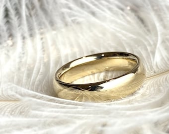 14K Solid Gold Band Ring: 5MM Wide, Heavy Stacker