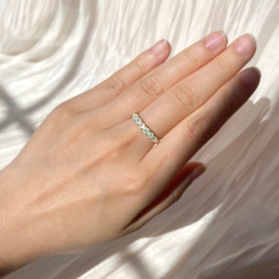 Solid opal band ring discount