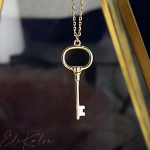 Tiffany & Co 18K Yellow Gold Oval Key Pendant Necklace