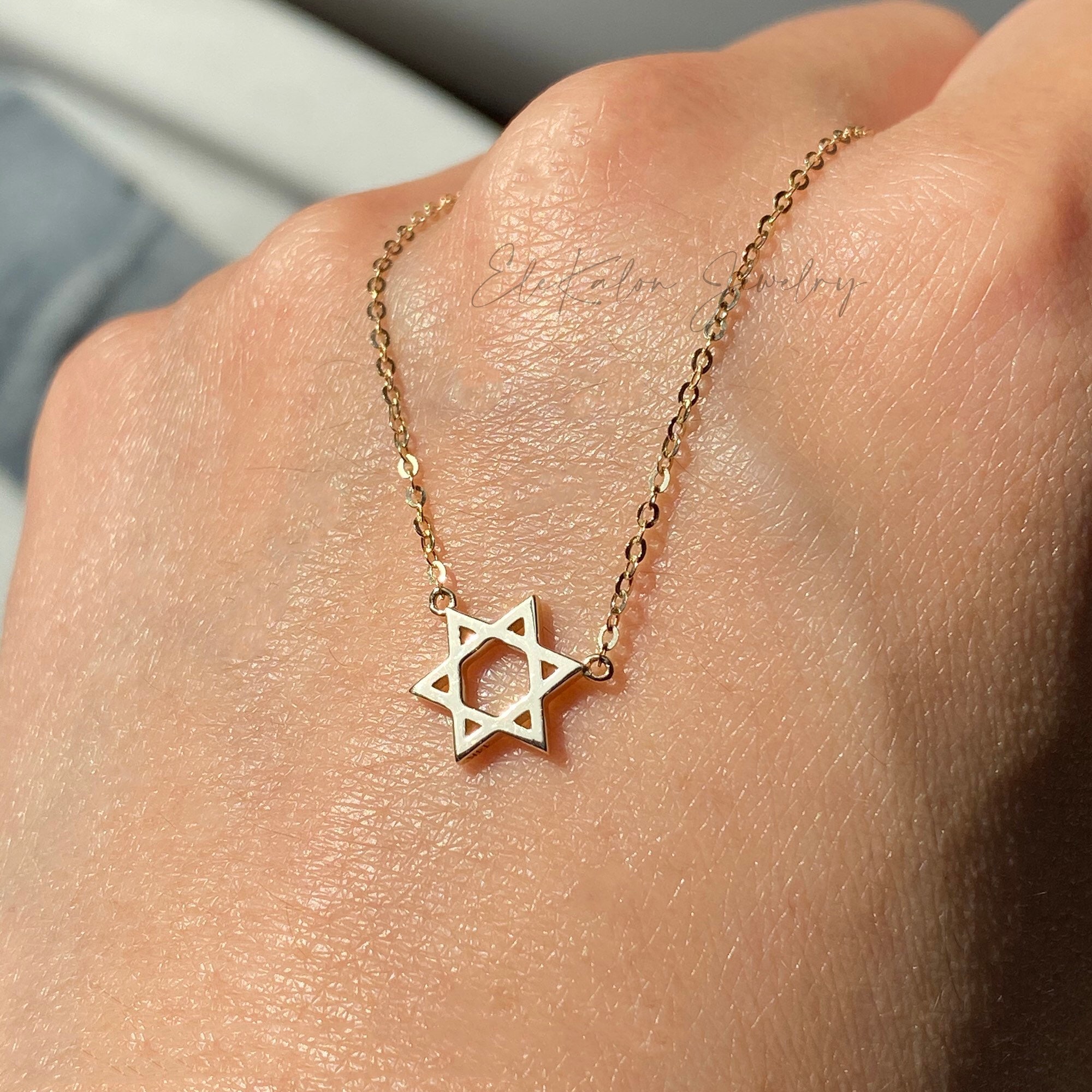 14k Gold Necklace Star of David Necklace Magen David Magen Etsy Canada