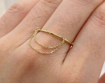 9 kt massief geelgouden hanger: minimalistische stapelband