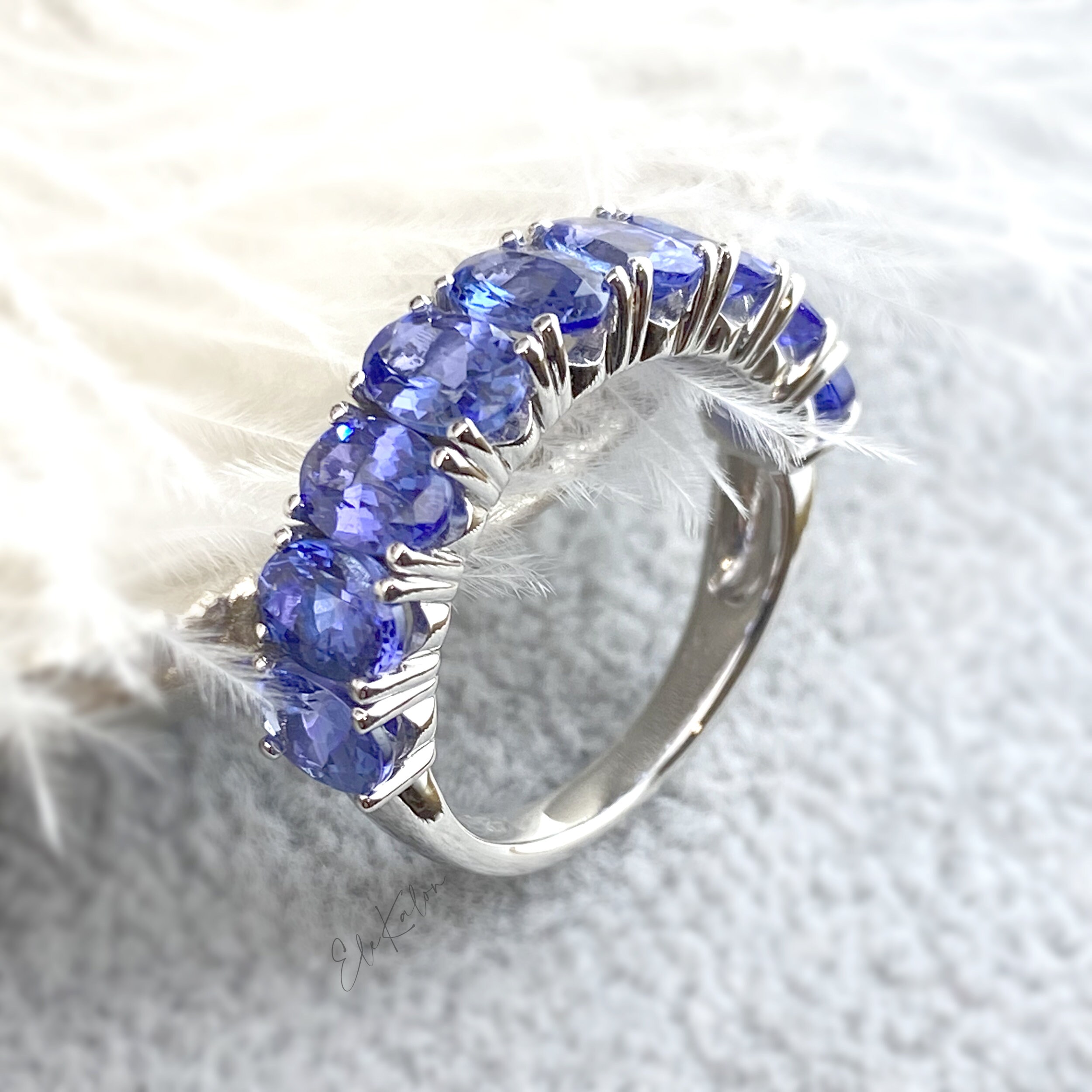 Tanzanite eternity shop rings