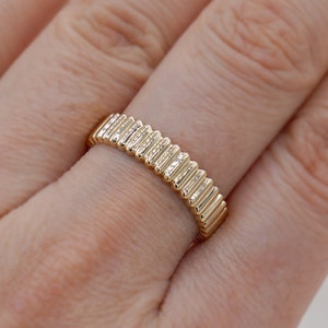 14K Gold Groove Ring, Chunky Ring, Statement Ring, Thick Gold Ring, Minimalist Ring, Wide Band Ring, Everyday Stackable Rings, Trendy Rings