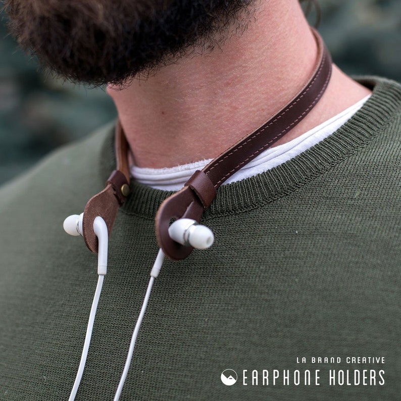 Earphone Holders, Phone Holder, Hand Made, Leather Phone Holder image 1