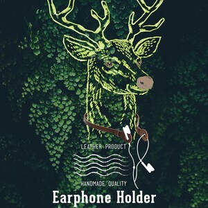 Earphone Holders, Phone Holder, Hand Made, Leather Phone Holder image 6