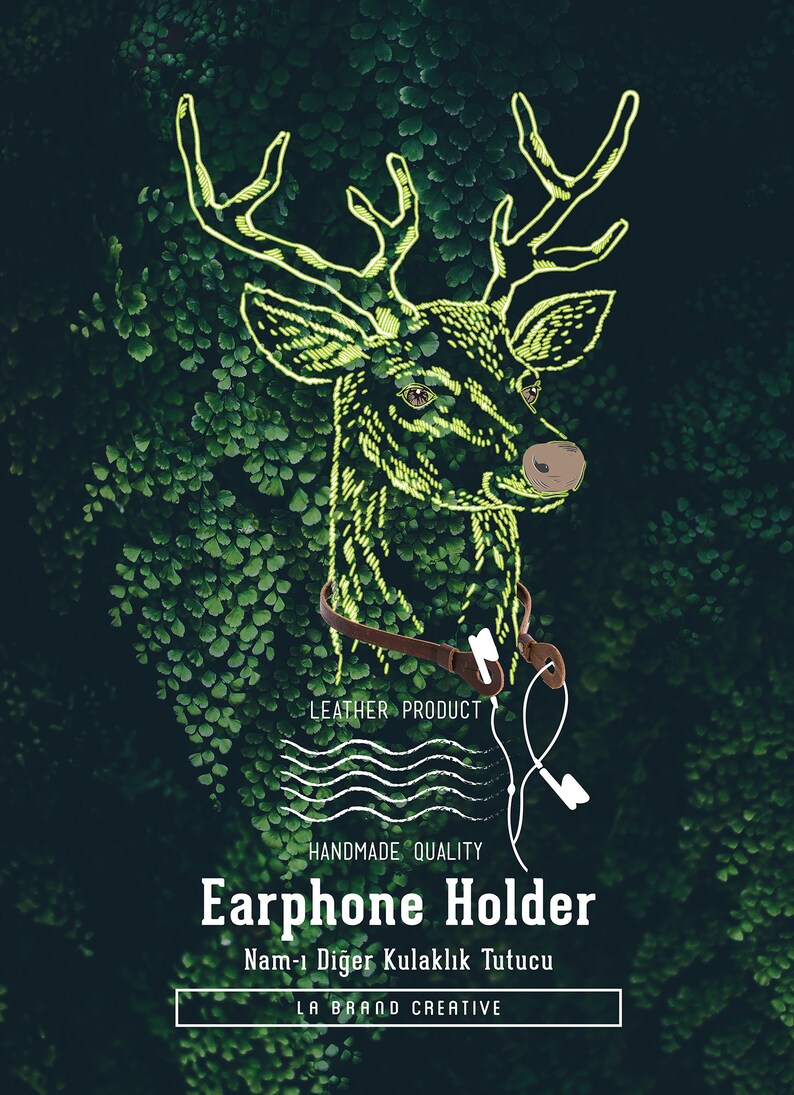 Earphone Holders, Phone Holder, Hand Made, Leather Phone Holder image 6
