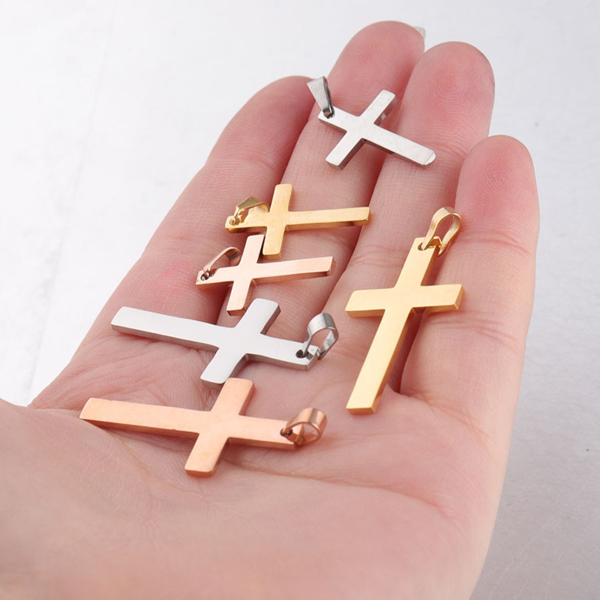 CZ Cross Earring Charms, Tiny Cross Charms for Jewelry Making, Bracelet  Ornament, Real Gold Plated G049 