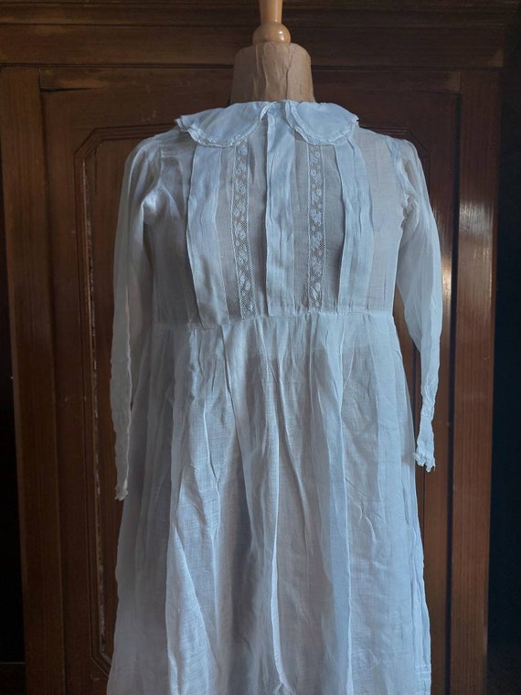 Antique Edwardian cotton batiste dress 1890s 1900… - image 3