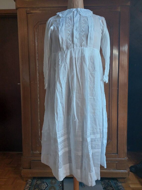 Antique Edwardian cotton batiste dress 1890s 1900… - image 2